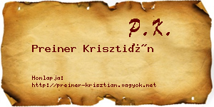 Preiner Krisztián névjegykártya
